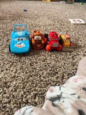 Disney Cars Die-Cast Set - Blue, Brown, Red, Yellow